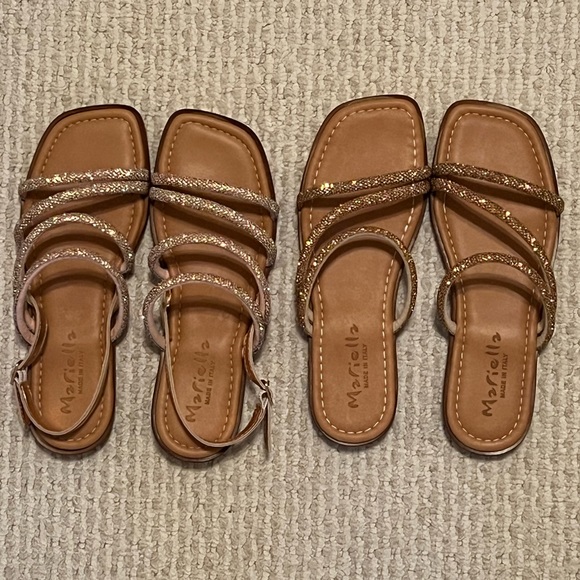 Women's Sandals Collection- Black, Brown, White Sizes 7-7.5 - Picture 2 of 8